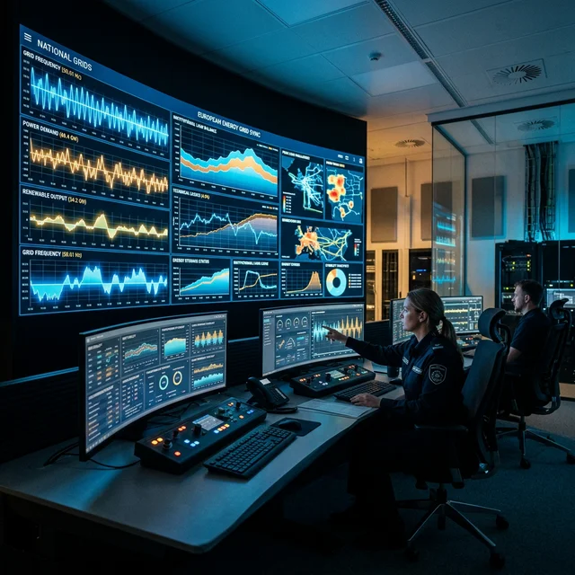 High-tech digital control room interface for hybrid energy systems